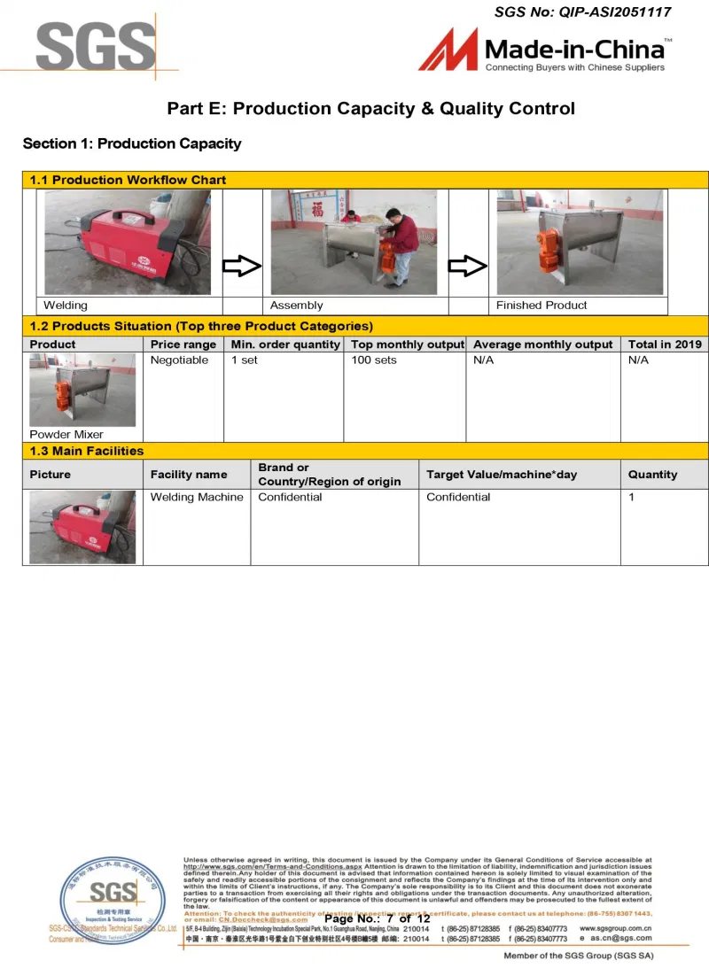 Horizontal Spiral Ribbon Spice Mixer for Powder