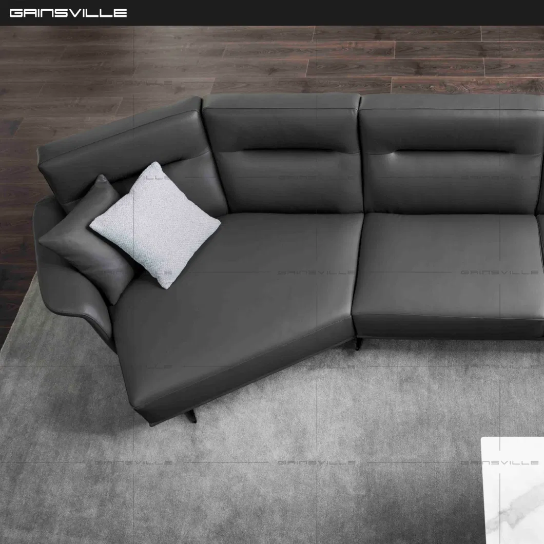 Italian Design Living Room Furniture Genuine Leather Sectional Sofa GS9012