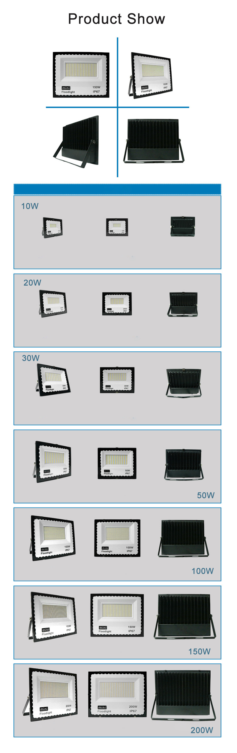 10W IP67 Mini LED Flood Lights for Garden