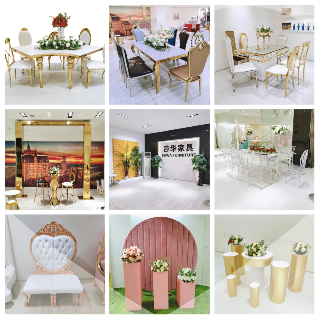 White PU Leather Outdoor Wedding Chairs Royal Gold Stainless Steel Wedding Venue Chairs