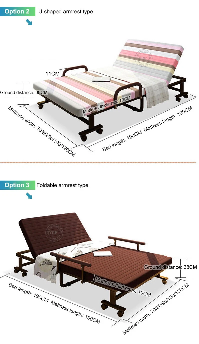Wholesale Folding Bed Extra Steel Furniture Metal Frame on Wheels for Outdoor