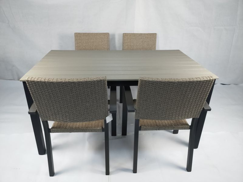 7 Piece Patio Dining Set Outdoor Polywood Garden Family Join Rattan Furniture