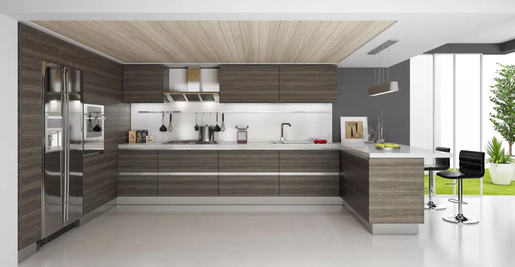 Custom High End Kitchen Cabinets Free Design High Glossy Lacquer Modular Modern Wooden Kitchen Furniture