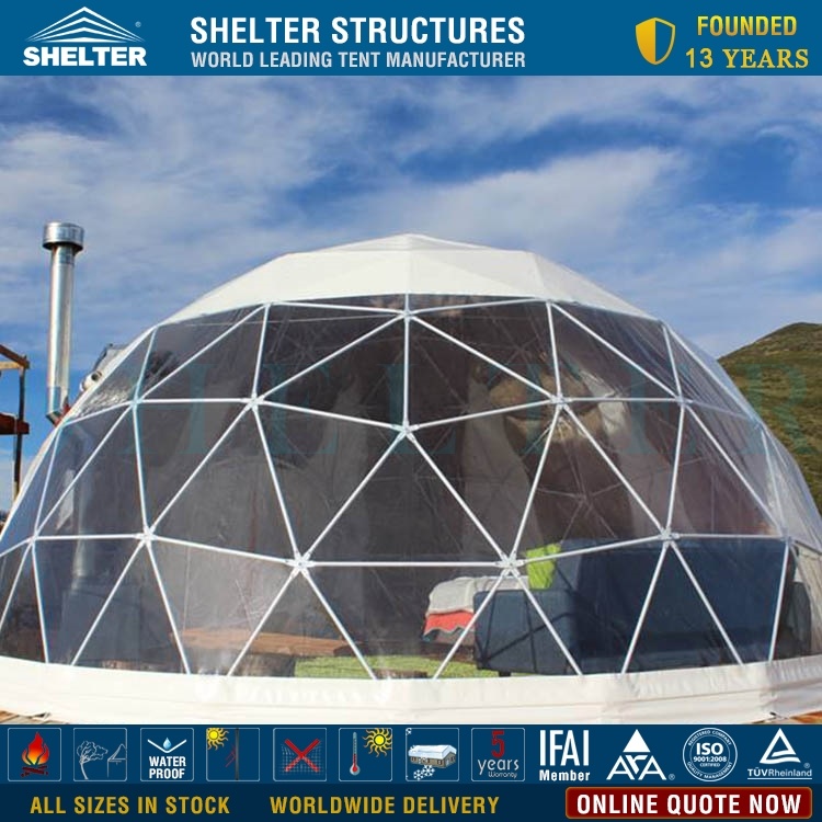 Outdoor Glamping Geodesic Dome Tent for All Seasons