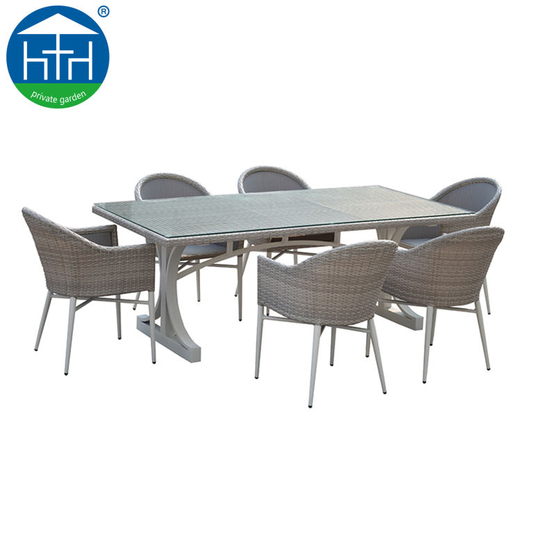 Wholesale Quality Outdoor Furniture Garden Patio Resin Wicker Dining Table Set