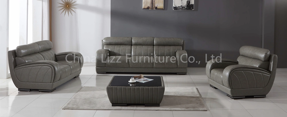 No MOQ Online Discount Home Furniture Modern Style Lounge Sofa with Real Leather