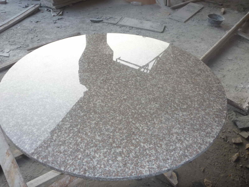 G682/G664 Yellow Pink Stone Table Top, Granite Table Top for Yard/Garden/Park
