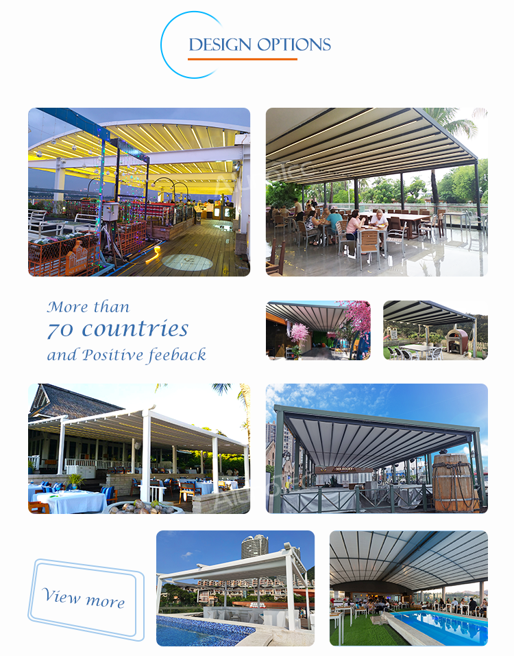 Outdoor Porch Canopy Design Automatic Folding Retractable Pergola Roof Awning