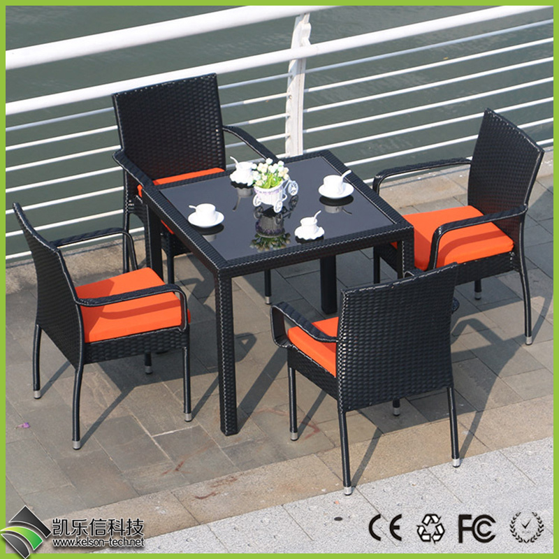 Glass and Rattan Dining Set