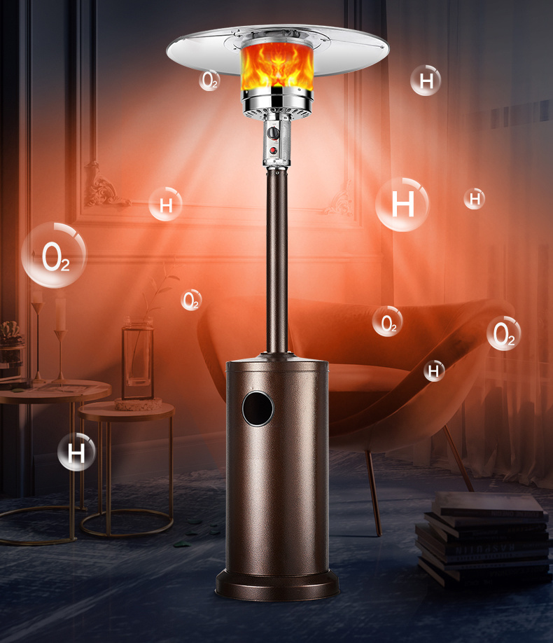 13kw Height-Adjustable Freestanding Outdoor Gas Patio Heater for Coffee Bar