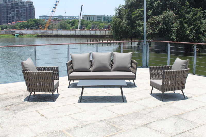 Modern Outdoor Garden Rope Sofa Set with Coffee Table (DW-SF1913)