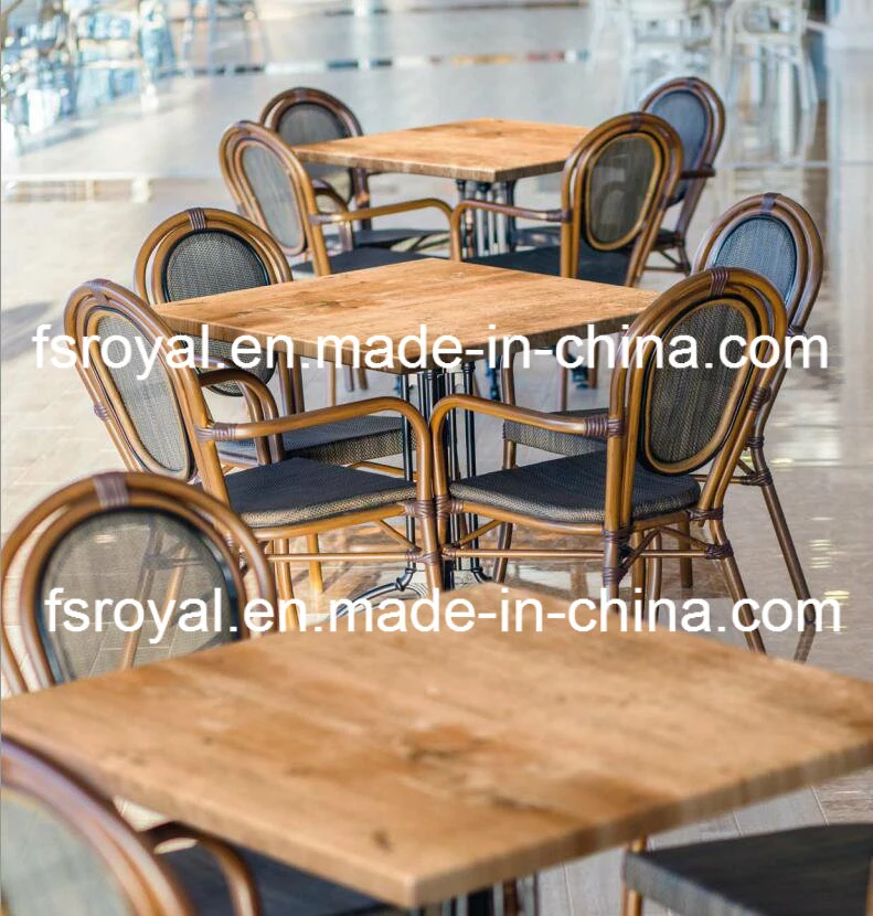 Good Quality Restaurant Canteen Furniture Outdoor Dining Table Marble Look Table Top