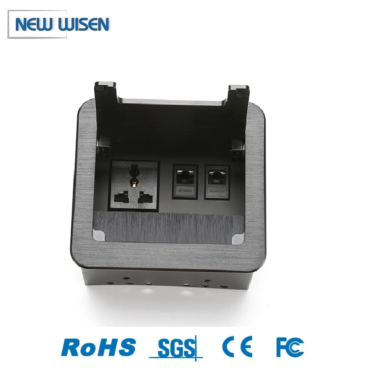 Aluminum Alloy Tabletop Cable Management Interconnect Brush Table Socket for Conference Table