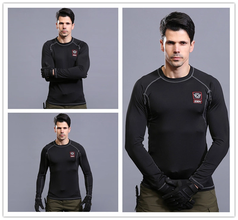 Black (ESDY) Tactical Training Thermal Underwear Set for Outdoor Sports