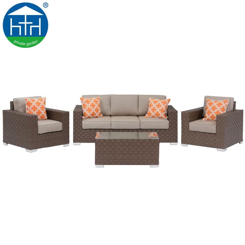 4 Pieces Leisure Home Furniture Modern Rattan Outdoor Sofa Set
