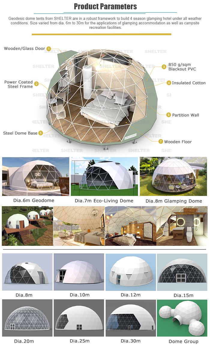Geodesic Glamping Dome Tent for All Seasons