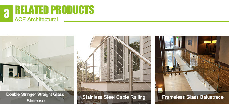 Decorative Frameless Glass Railing for Outdoor Balcony Balustrade Systems