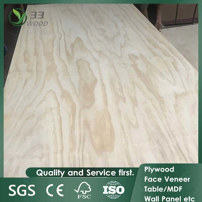 5/7/9mm Yellow Radiata Pine Furniture Plywood, WBP Glue Waterproof Commercial Laminated Plywood for Furniture