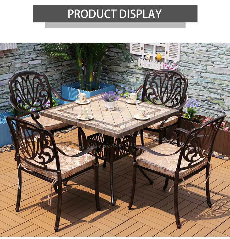 High Quality Outdoor Garden Alu Frame Dining Set
