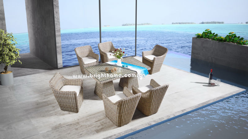 Classical Dining Set Aluminium Wicker Patio Garden Outdoor Furniture