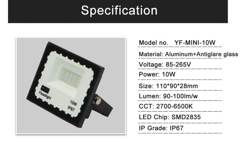 10W IP67 Mini LED Flood Lights for Garden