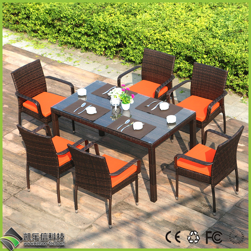 Glass and Rattan Dining Set