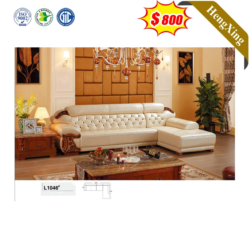 Classic Italian Style L Shaped Sectional Couch Office Furniture Set Leather Living Room Sofa