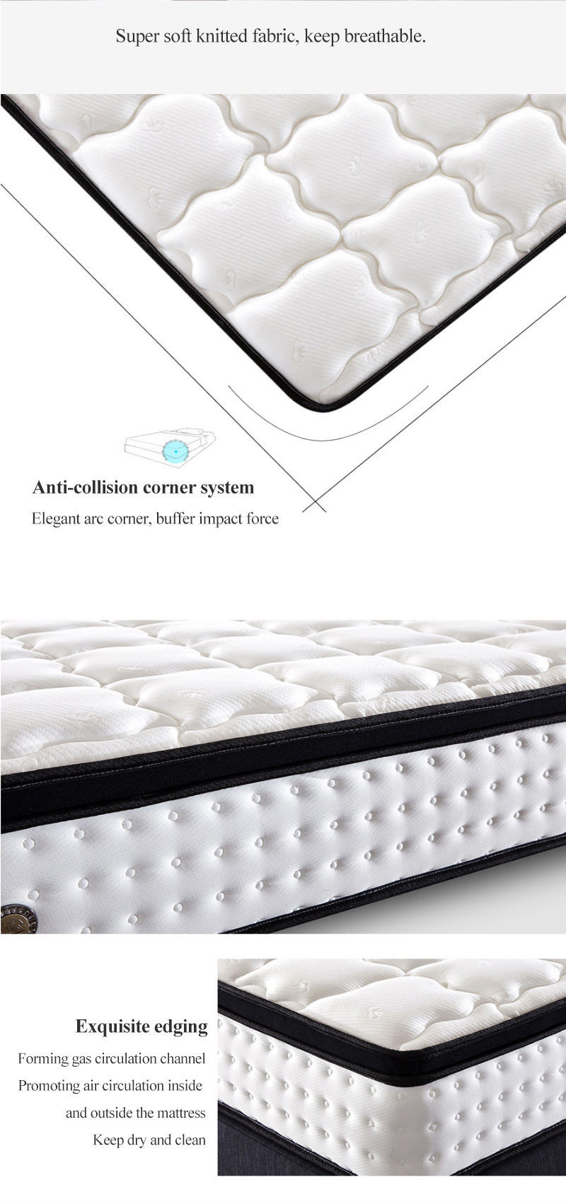 China Factory Supply Fashion Home Furniture Comfortable Bund Bed Foam Mattress
