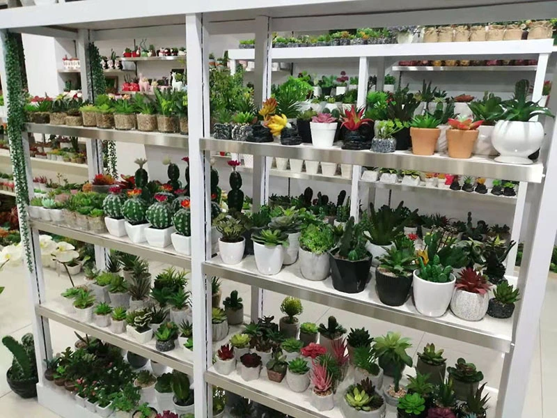 White Picket Fence Fake Succulent Plants Mini Centerpiece - 4 Artificial Plant Farmhouse Set