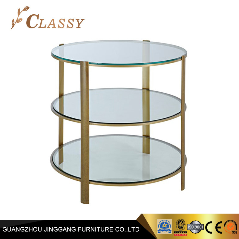 Tempered Glass Coffee Tables Metal Side Table for Living Room Furniture