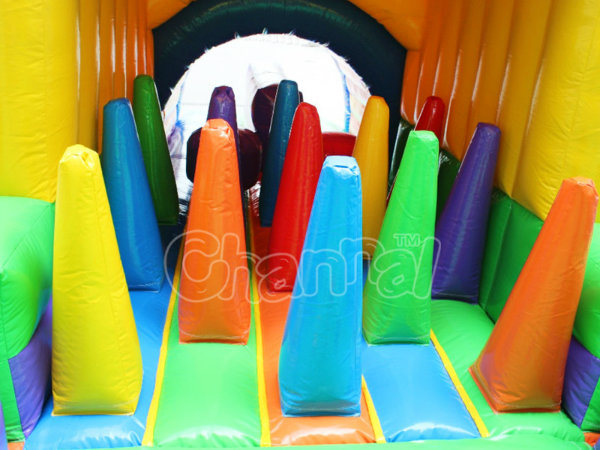 Commercial Train Bouncer Inflatable Obstacle Course for Outdoor