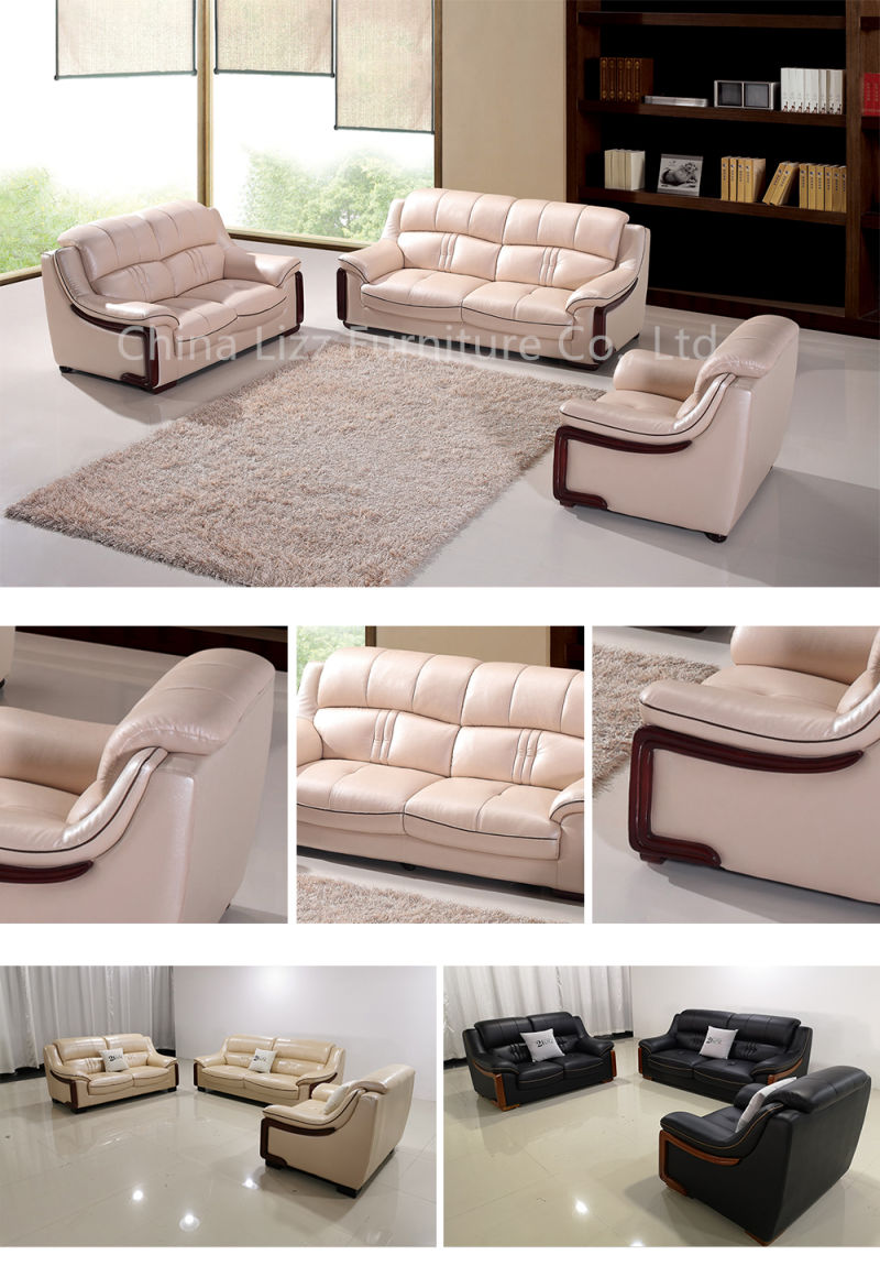 European Modern Hotel Furniture Leisure Sectional Genuine Leather Sofa