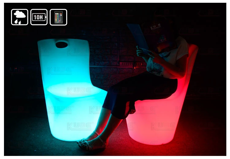 Confortable LED Furniture Glowing Baroque Bar Chair