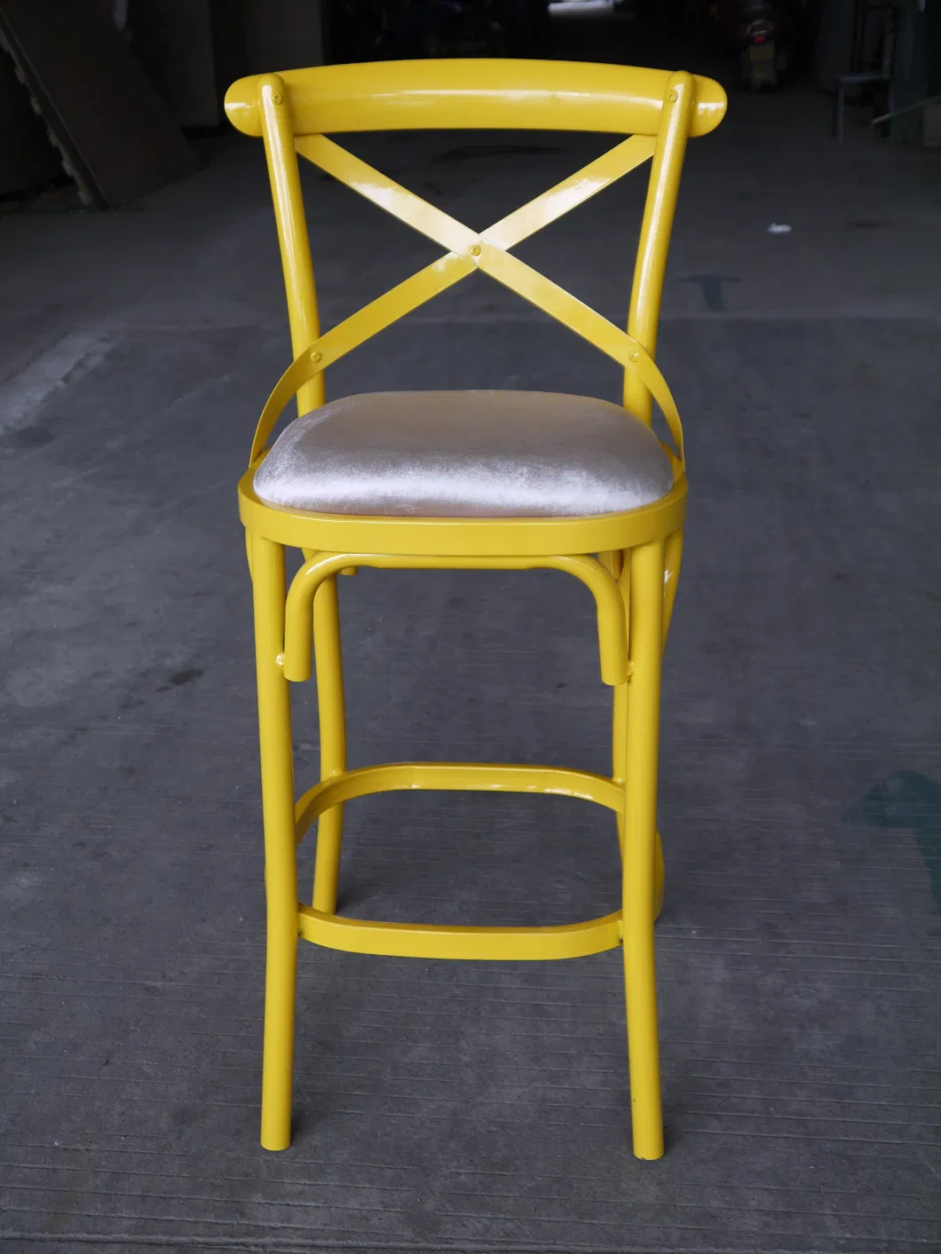 Leisure French Yellow Iron Country Style Furniture Fancy Room Chairs Outdoor Dining Chair