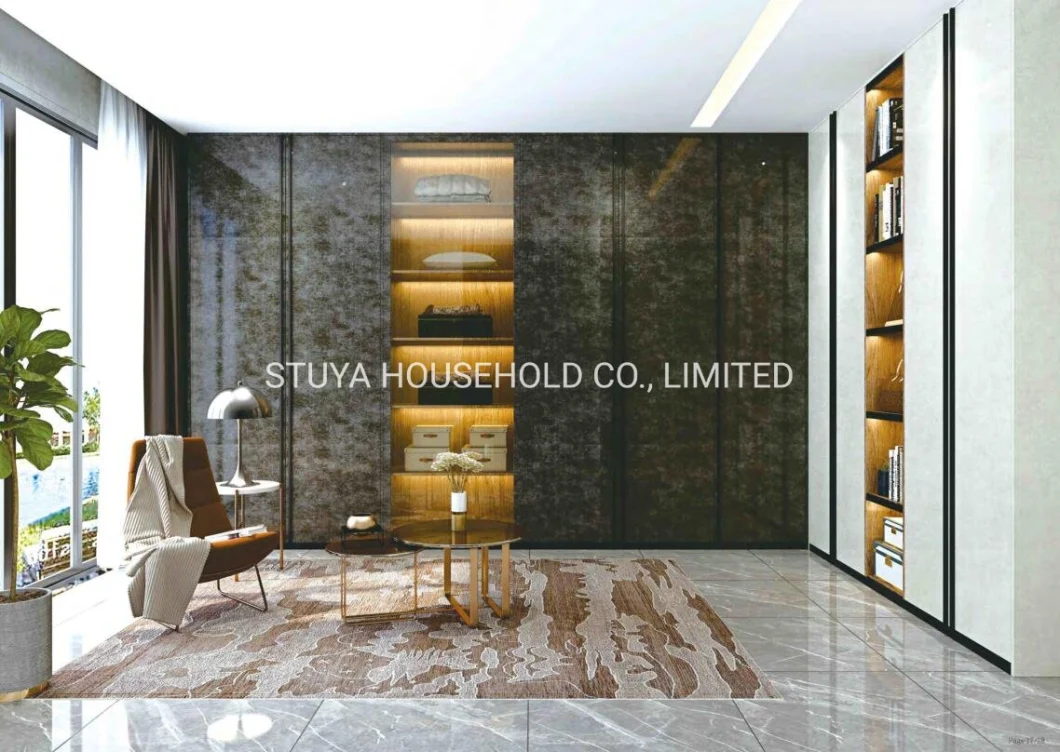 Foshan Furniture Modern Designs Light Luxury Style Walk in Closet Cabinet Set Mattresses Wardrobe Furniture
