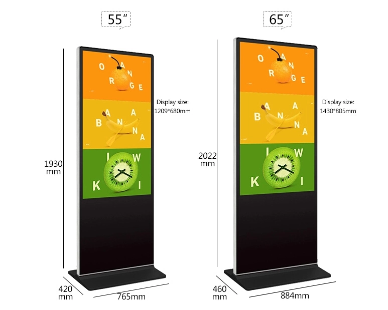 55inch Floor Standing PC Big Outdoor Signage Advertising Player Mall Totem Multi Touch Big Outdoor Signage