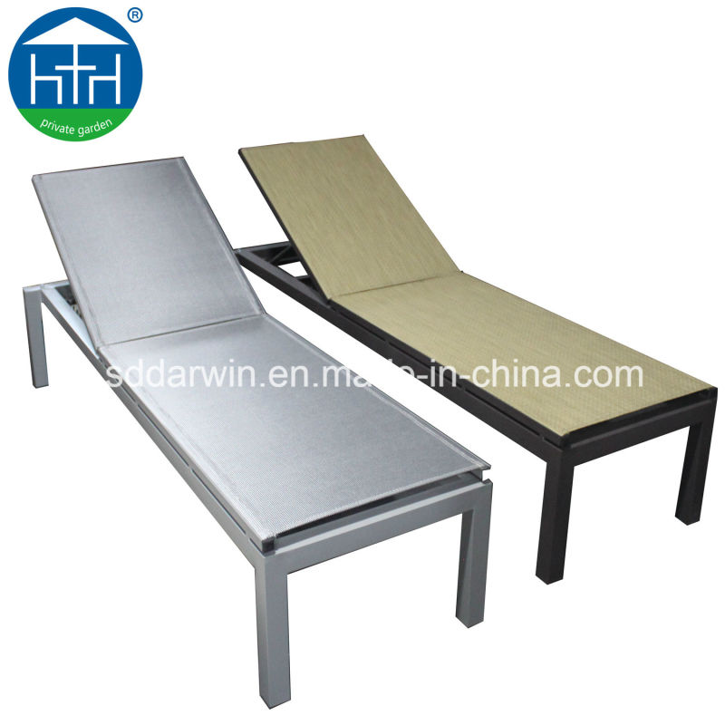 Modern Colorful Mesh Fabric and Aluminum Chaise Lounge for Outdoor Furniture