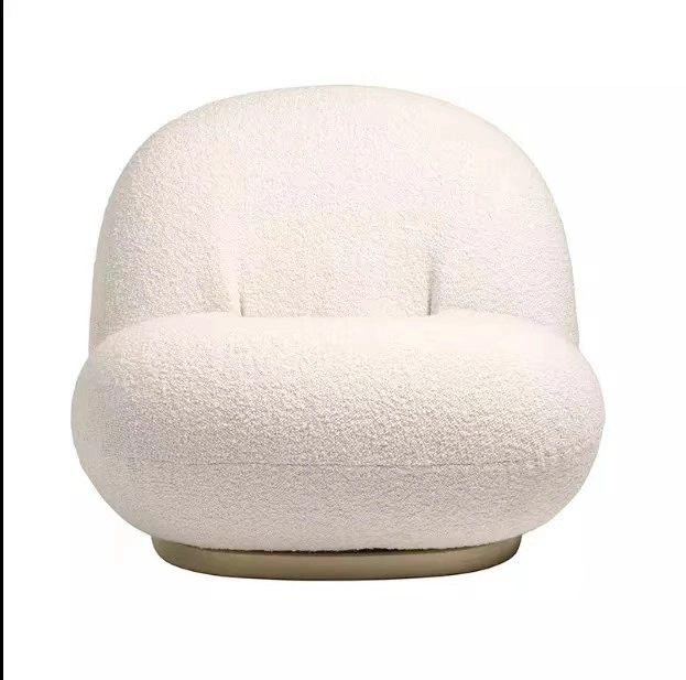 Italian Modern Pear Shape Design Luxury White Chaise Fabric Lounge Single Sofa Chair