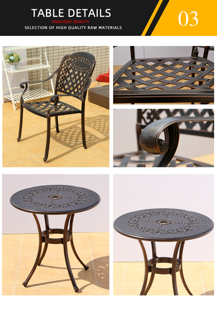 Outdoor Cast Aluminum Tables and Chairs