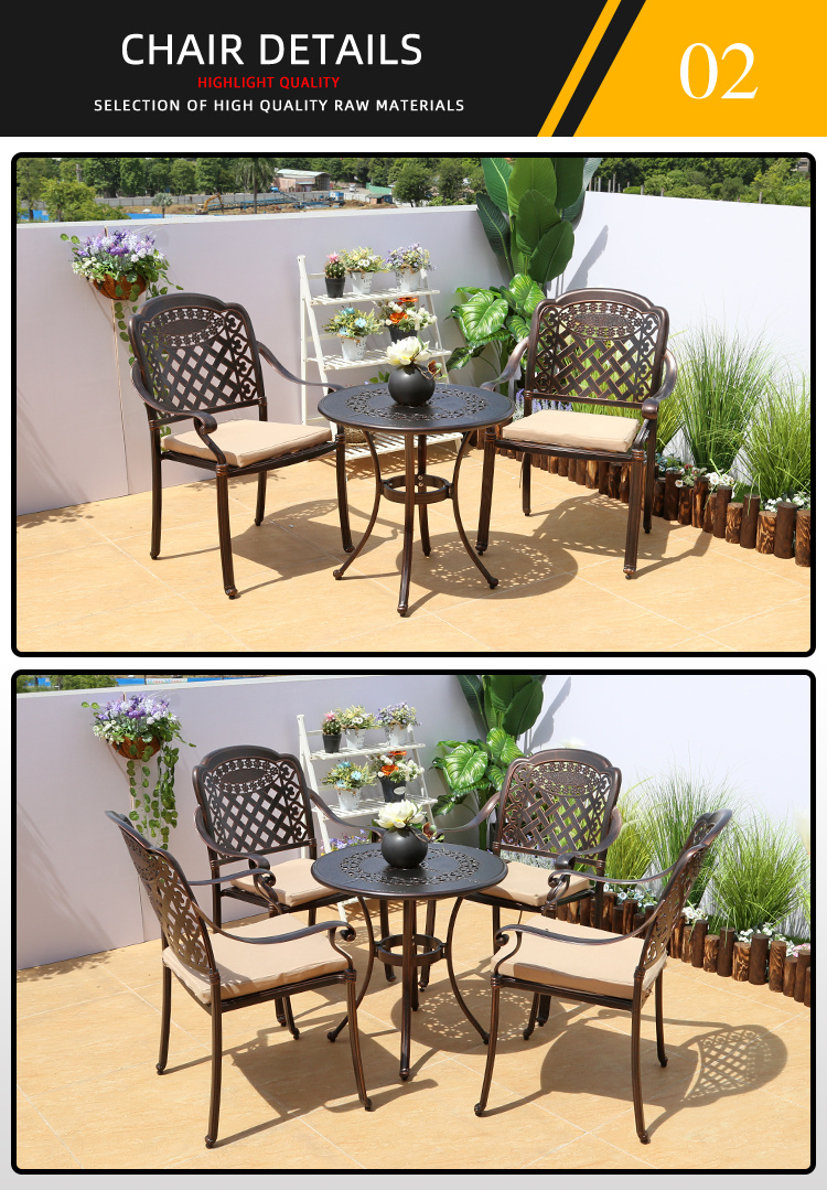Outdoor Cast Aluminum Tables and Chairs