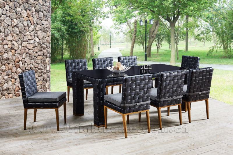 Elegant Garden Dining Sets Aluminium PE Rattan Restaurant Outdoor Furniture