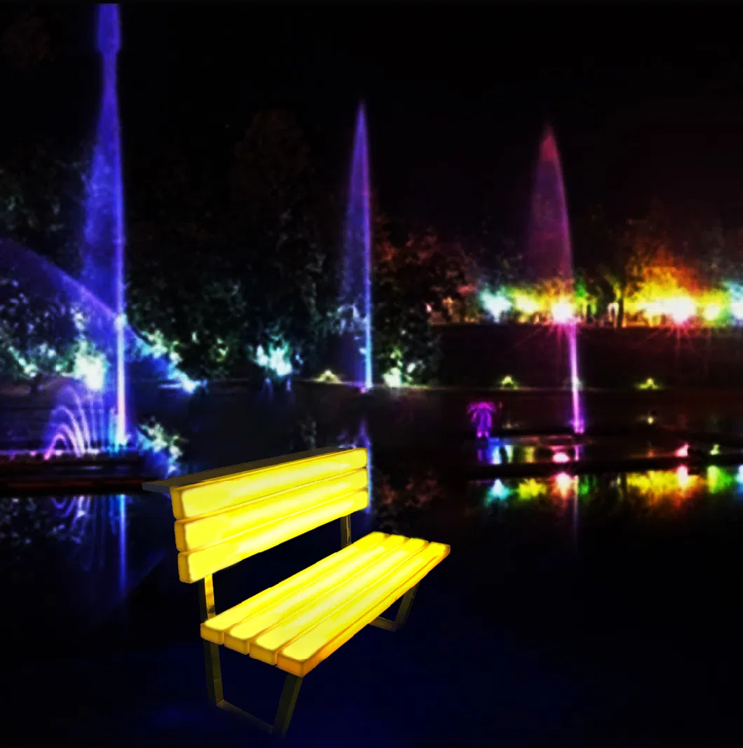 Outdoor Chloris Luxury Hotel Furniture Clear Acrylic Giant Bench with Colorful LED Lights
