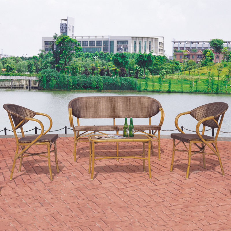 Red Rattan Stacking Outdoor Dining Set