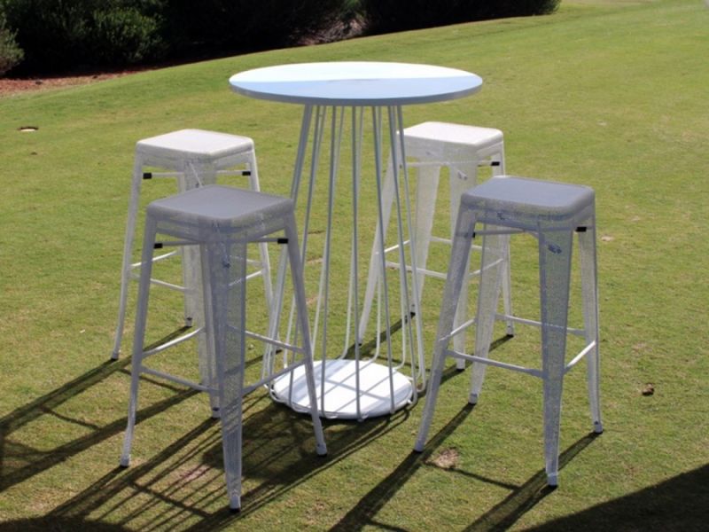 Outdoor Party Rental Industrial White High Bar Table