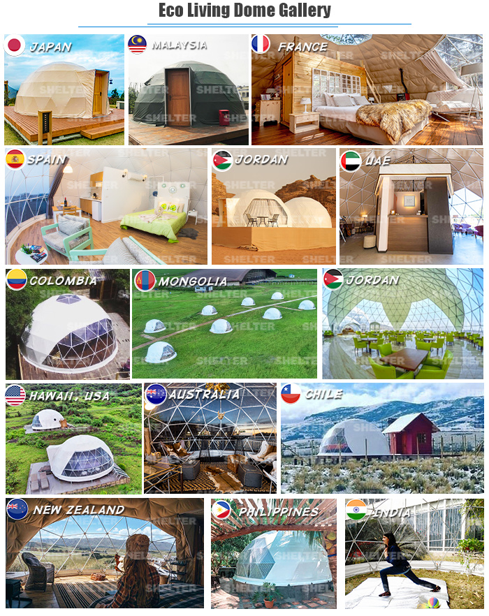 Outdoor Glamping Geodesic Dome Tent for All Seasons