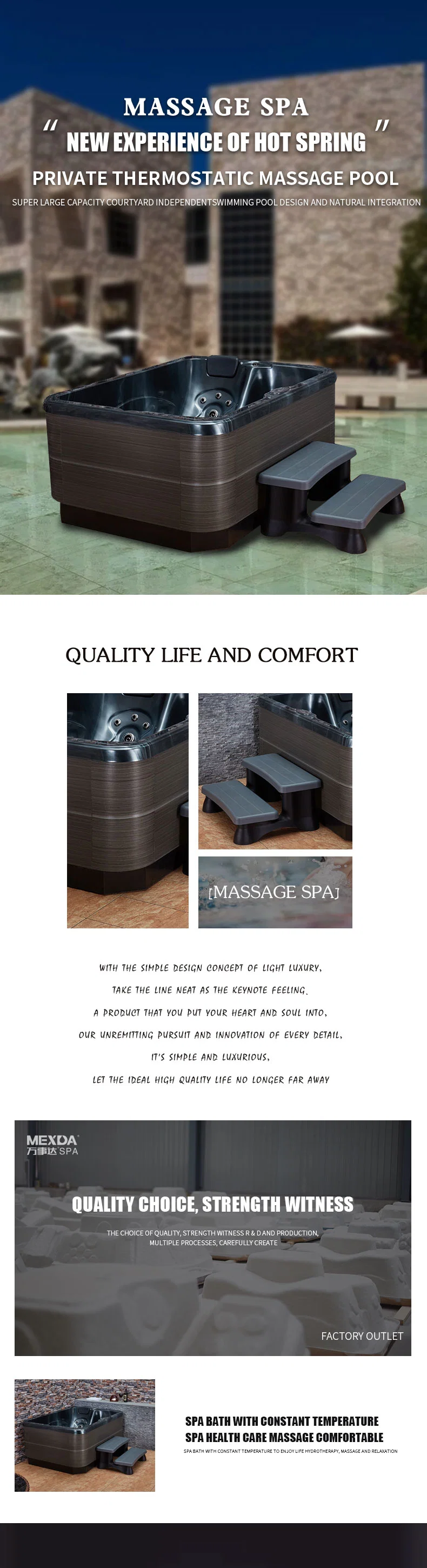 Outdoor Bathtub, 2021 New Design Massage Pool Intelligent Small Pool Indoor Couple SPA Pool Whirlpool