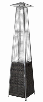 Flame Pyramid Wicker Outdoor Gas Patio Heater (glass tube)