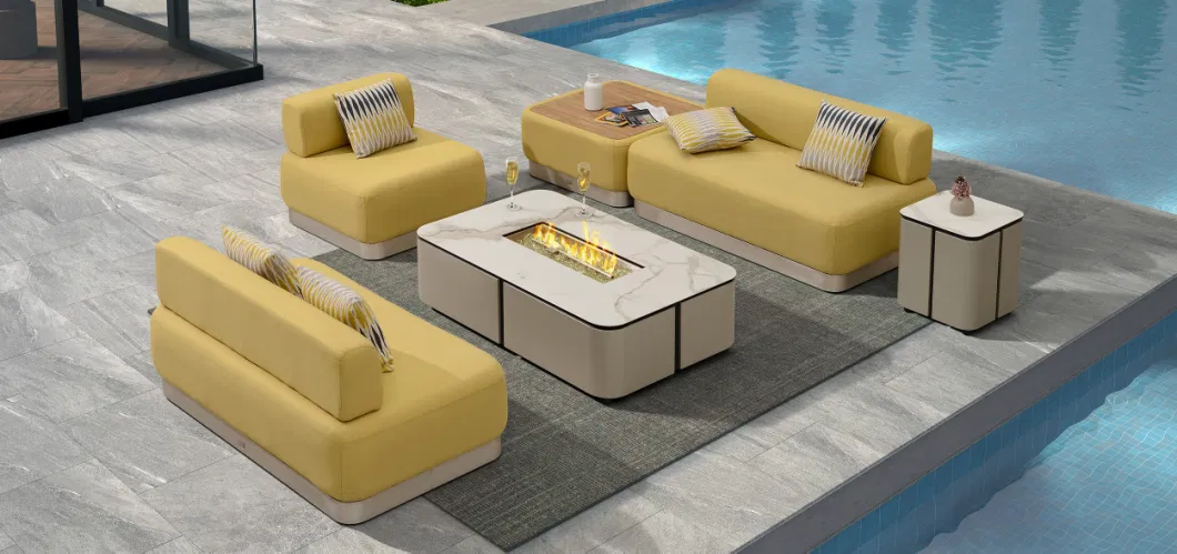 Outdoor fabric Sofa Furniture Outdoor Gas Fire Pit Table for Designer