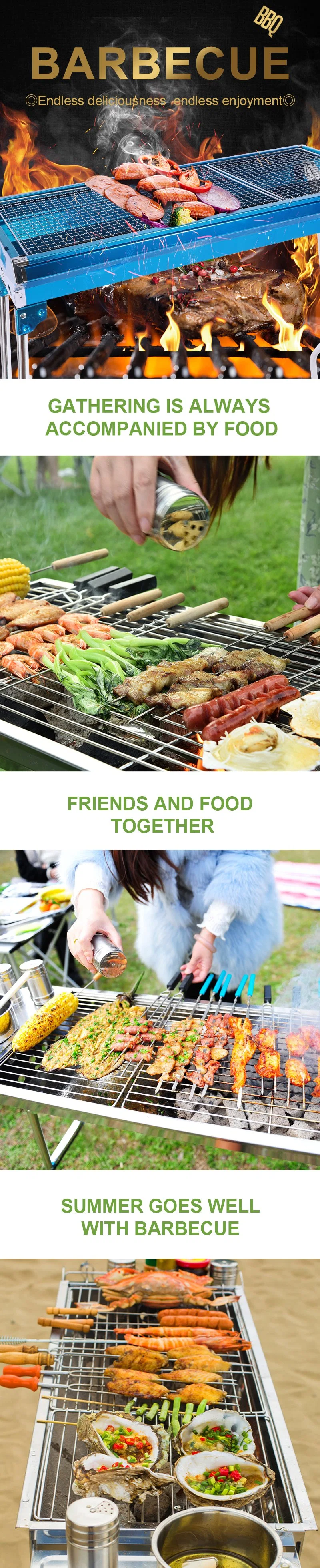 Manufacturer High Quality Easy to Clean Comfortable Outdoor Charcoal Grill Outdoor Stainless Steel Shelf