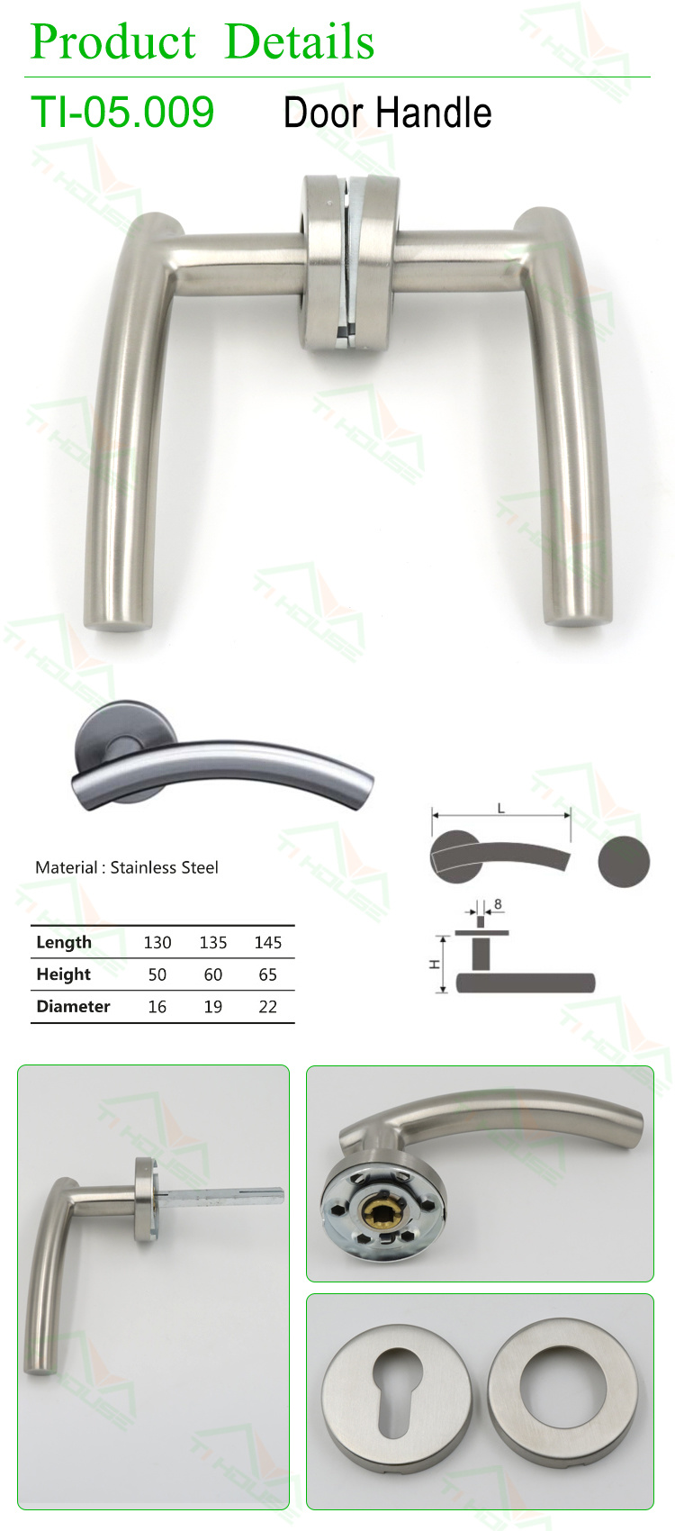 Door Handle Black Door Handle Exterior Furniture Hardware